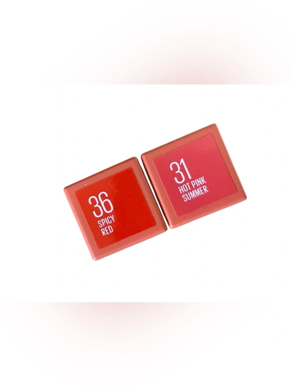 Maybelline Sunkisser Matte Liquid Blush Duo Shades 31 hot pink 36 spicy red New